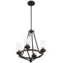 Kane Bronze Chandelier 18 1/2'' Wide Rustic Clear Glass 4-Light Fixture for Dining Room House Foyer Kitchen Island Entryway Bedroom Living Room - Franklin Iron Works