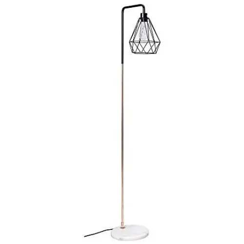 Floor Lamp LED Lights Modern Standing Industrial Standard Torchiere Floor Lamps Geometric Light Shade Lounge Lighting for Bedrooms, Living Room, Office Uplight, Reading - 360 Lighting (Gold 05)
