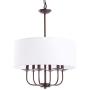 CO-Z Traditional Drum Chandelier Lighting Bronze, 18’’ Modern Farmhouse Pendant Light with White Fabric Shade, 6 Light Ceiling Light Fixture for Kitchen Island Dining Table Bedroom Entry Bar Hallway.