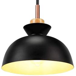 SUNVP Modern Pendant Light Fixture Black Hanging Lamps Lantern Dome Minimalist Style Ceiling Lights for Living Room Kitchen Island Bedroom,Dining Room, Coffee Bar - (E26,not Included Bulbs)