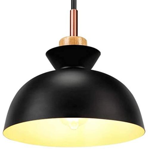 SUNVP Modern Pendant Light Fixture Black Hanging Lamps Lantern Dome Minimalist Style Ceiling Lights for Living Room Kitchen Island Bedroom,Dining Room, Coffee Bar - (E26,not Included Bulbs)