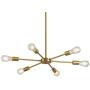 LIGOTFIRE Modern Brass Light Fixture Sputnik Chandelier 6 Lights Semi Flush Mount Ceiling Pendant Lighting Mid Century Industrial for Kitchen Living Room Dining Room Restaurant