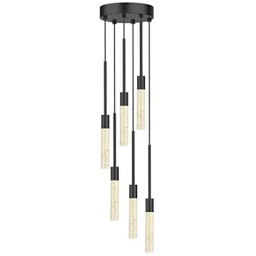 IESTARING Dimmable LED Ceiling Pendant Lighting, 25W 6-Light Modern Industrial Chandelier Light Crystal Bubble Shade Height Adjustable Hanging Light Fixture for Dining Room Kitchen Hotel (Bubble) IESTARING Dimmable LED Ceiling Pendant Lighting, 25W 6-Light Modern Industrial Chandelier Light Crystal Bubble Shade Height Adjustable Hanging Light Fixture for Dining Room Kitchen Hotel (Bubble)