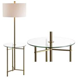 JONATHAN Y JYL3059A Charles 59'' Metal/Glass LED Side Table and Floor Lamp Contemporary,Transitional for Bedrooms, Living Room, Office, Reading, Brass Gold