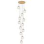 Staircase Long Chandelier,Modern Bubble Glass Chandeliers,Adjustable Height Pendant Light Molecules Hanging Light Fixture for Dining Room Bedroom Transparent 12 Lights