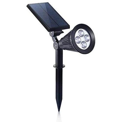 Falove Solar Spotlight Outdoor, 180°Adjustable Auto On/Off Flag Pole Lights, Waterproof Security Wall Light for Garden, Pool Area, Tree, Pond, Landscape and Yard(1 Pack)