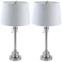 CO-Z White Table Lamp Set of 2, Modern Metal Desk Lamp in Brushed Steel Finish, 26 Inches in Height, Bedside Lamps for Office Bedroom Nightstand Accent, ETL. (Table Lamp Set of 2) CO-Z White Table Lamp Set of 2, Modern Metal Desk Lamp in Brushed Steel Finish, 26 Inches in Height, Bedside Lamps for Office Bedroom Nightstand Accent, ETL. (Table Lamp Set of 2)