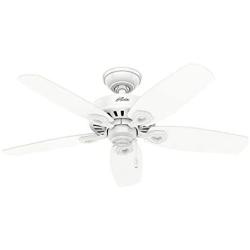 Hunter Builder Indoor Ceiling Fan with LED Light and Pull Chain Control, 42'', White / Light O