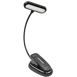 LEPOWER 9 LED Book Light Clip on Reading Light, Portable Music Stand Light, Lightweight Clip Light, Eye Caring 3 Color x 3 Brightness, USB& Battery Operated, Perfect for Bookworms & Kids