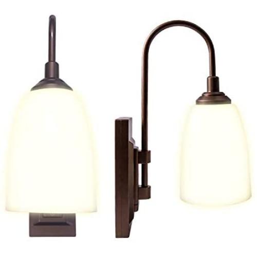 Westek Battery Operated Wall Sconce, 2 Pack – 100 Lumens, 4 Hour Auto Shut-Off Battery Wall Sconce – Plastic with Bronze Finish – Wireless Wall Sconce with Easy Install – 2 Light Settings