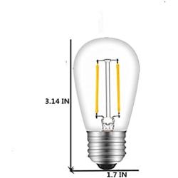 INNOCCY Vintage S14 LED Light Bulbs, 2W 200 Lumens 2700K Warm White Waterproof Dimmable Bulb Great for Outdoor String Lights, 30 Pack