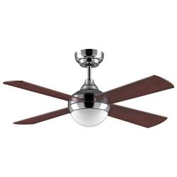 Ovlaim 48 Inch Ceiling Fan with Remote Control, DC Motor LED Light Ceiling Fan Modern 4 Wood Fan Blade Noiseless Reversible Motor, Indoor Ceiling Fan with 6 Speed ,Brown