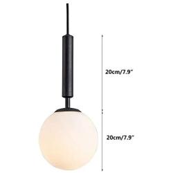 Modo Lighting Modern Pendant Lighting, Paking Finish with Globe Matte Glass Lampshade (Black)