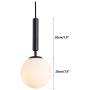 Modo Lighting Modern Pendant Lighting, Paking Finish with Globe Matte Glass Lampshade (Black)