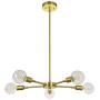 XiNBEi Lighting Chandeliers, 5 Light Brass Pendant Lighting with LED Bulbs for Kitchen & Dining Room XB-C1211-5-SB