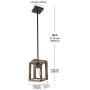 VINLUZ 1-Light Wood Pendant Lighting Rustic Style Black Walnut Natural Wooden Frame Farmhouse Kitchen Island Chandeliers Hanging Lamp for Dining Room Foyer Entryway Hallway