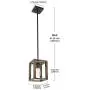 VINLUZ 1-Light Wood Pendant Lighting Rustic Style Black Walnut Natural Wooden Frame Farmhouse Kitchen Island Chandeliers Hanging Lamp for Dining Room Foyer Entryway Hallway