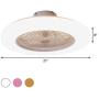 BAYCHEER Acrylic Doughnut Ceiling Fan Light Simple Living Room LED Semi Flush Mounted Lamp Fixture for for Living Room/Kitchen/Bedroom/Dining Room, 3 Light Color Changeable,White