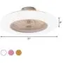 BAYCHEER Acrylic Doughnut Ceiling Fan Light Simple Living Room LED Semi Flush Mounted Lamp Fixture for for Living Room/Kitchen/Bedroom/Dining Room, 3 Light Color Changeable,White