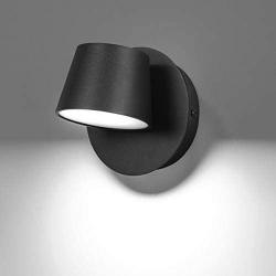 Phenas Modern LED Wall Sconce Indoor Wall Light LED Reading Spotlight 350° Swivel Nordic Style Wall Spotlight LED Wall Lamp for Bedroom Bedside Living Room Hallway Stairs Corridor, Black 6000K