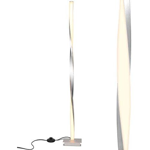 Modern LED Floor Lamp, 360° Without Shadow Modern Lighting, 20W Silver Single Line Floor Light for Living Room, Bedrooms, Offices, Dimmable Contemporary Indoor Pole Lamps - 48'' Platinum Silver