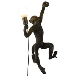 CHABEI Industrial Wall Lighting Fixture Vintage Resin Monkey Light Wall Lamp for Living Room Childrens Kids Bedroom Club Decoration (Black)