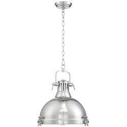 Arlo Chrome Pendant Light 15 3/4'' Wide Modern Farmhouse Industrial Metal Fixture for Kitchen Island Dining Room - Possini Euro Design