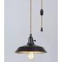 HLJOY Lighting, 1-Light, Oil Rubbed Bronze Industrial Ceiling Hemp Rope Barn Pendant Light with Light-Adjustable Switch Plug in for Kitchen Island,Dining Room