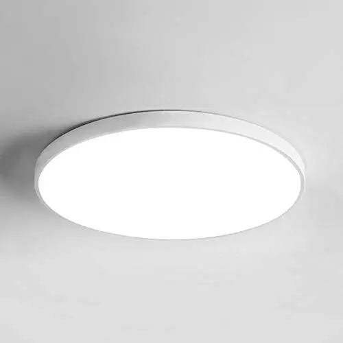 LED Flush Mount Ceiling Light, 12inch 24W Lighting Fixture, 5000K Daylight White Lights, 3200LM Flat Modern Round Light Fixture, 250W Equivalent Ceiling Lamp for Bedroom, Bathroom, Kitchen, Corridor