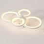 TFCFL Modern LED Ceiling Light, 4 Rings Flush Mount Chandelier Lamp Stepless Dimming 3-Color 2835 SMD Acrylic Pendant Light with Remote Control for Living Room Bedroom Dining Room (White)