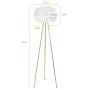 Maxax Tripod Floor Lamp – Feather Floor lamp with White Feather Shade, Modern Standing Light with Gold Finish for Bedrooms/Living Room/Dining Room/Kitchen