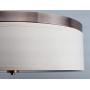 Kira Home Walker 15'' Mid-Century Modern 3-Light Flush Mount Ceiling Light, Cream Fabric Shade + Round Glass Diffuser, Copper Bronze Finish