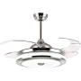 42 Inch Ceiling Fans with Lights and Remote Control, Modern 4 Blade Invisible Ceiling Fan Chandelier Light with 3-color Dimming Fan Lights for Dining / Living Room Bedroom (42 inch)