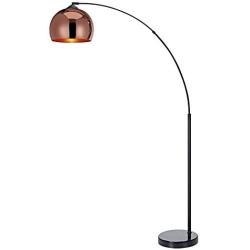 Versanora VN-L00011 Arquer Modern Arc Floor Lamp 67 inch Tall Standing Hanging Light with Rose Gold Finished Shade and Black Marble Base for Living Room Reading Bedroom Office