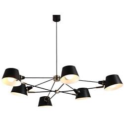 AIDOS 6-Light Midcentury Chandelier Light, Metal Sputnik Pendant Lights, Modern Ceiling Light Fixtures for Kitchen Island Dining Room Living Room