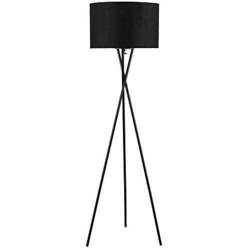 Ambiore Lisboa Tripod Floor Lamp - 62 inch Morden for Living Room Office - Metal Tripod with Black TC Fabric Shade