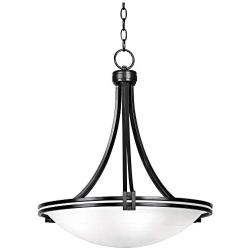 Deco Oil Rubbed Bronze Pendant Chandelier 21 1/2'' Wide Modern Marbleized Glass Bowl 3-Light Fixture for Dining Room House Foyer Kitchen Island Entryway Bedroom Living Room - Possini Euro Design