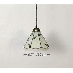 SkyTalent LED Pendant Lighting 6.7 Inch Width Shade Tiffany Designed Art Glass Style Mini Pendant Light Art Decoration Ceiling Hanging Light for Dining Room Restaurant Coffee Shop Bar