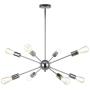 VINLUZ 8-Light Sputnik Chandelier Chrome Ceiling Light Industrial Pendant Lights Modern Chandelier Lighting Kitchen Bathroom Dining Room Bed Room Hallway