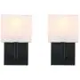 Indoor Bedside Wall Lamp Light, Yosoan 2-Pack Vintage Industrial Wall Sconce with Square Fabric Shade for Bedroom Living Room Dinning Room Hotel (Black) Indoor Bedside Wall Lamp Light, Yosoan 2-Pack Vintage Industrial Wall Sconce with Square Fabric Shade for Bedroom Living Room Dinning Room Hotel (Black)