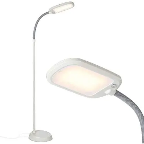 Brightech Litespan LED 2nd Edition Reading Floor Lamp with Cool, Soft & Warm White LEDs - Built-in Dimmer - Adjustable Design Pivots in Any Direction - Energy Saving 12 Watts - Alpine White Brightech Litespan LED 2nd Edition Reading Floor Lamp with Cool, Soft & Warm White LEDs - Built-in Dimmer - Adjustable Design Pivots in Any Direction - Energy Saving 12 Watts - Alpine White