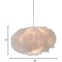 LITFAD Fabric Feather Hanging Ceiling Light Contemporary 1-Light White Ceiling Pendant Lamp Romantic Modern LED Pendant Light for Living Room Dining Room Bedroom Restaurant