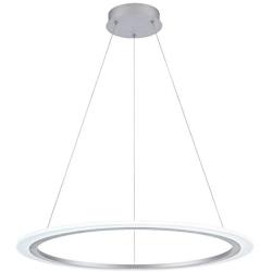 Royal Pearl Modern LED Chandelier Dimmable 1 Ring Acrylic Contemporary LED Pendant Light for Dining Room Living Room, Cool White 6000K, Silver