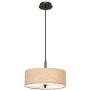 Bronze Drum Pendant Chandelier 16'' Wide Modern Cream Fabric Shade 3-Light Fixture for Dining Room House Foyer Kitchen Island Entryway Bedroom Living Room - Possini Euro Design