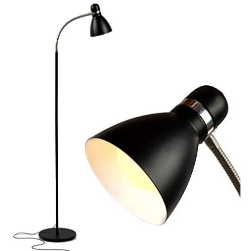 Brightech Avery - Dimmable Task & Reading LED Floor Lamp - Bright Modern Contemporary Standing Light - for Office, Bedroom, & Living Room - Sturdy and Lightweight - Black