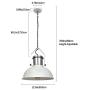 Industrial Nautical Pendant Light, 15.3'' White Metal Vintage Barn Hanging Ceiling Light Fixture, Adjustable Farmhouse Hanging Pendant Lighting for Kitchen Island Dining Room Restaurant Coffee Bar