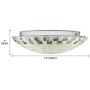 LITFAD 2 Lights Shell Shade Flush Mount Ceiling Lights Stain Glass Tiffany Ceiling Lamp Farmhouse Style Mosaic Pendant Light in Off-White Hotel Cafe Living Room