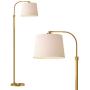 Oneach Modern Floor Lamp for Living Rooms LED Contemporary Arc Standing Lamps for Bedrooms Accent Tall Pole Gold Light for Reading with Hanging Lamp Shade Antique Brass