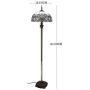 Tiffany Style Floor Standing Lamp W16H64 Inch Tall White Bend Stained Glass Shade 2E26 Antique Reading Lighting Resin Base S508W WERFACTORY Lamps Bedroom Living Room Bedside Coffee Table Lover Gifts
