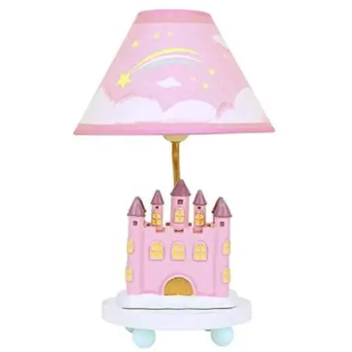 Princess Castle Table Lamp Girl Bedroom Bedside Lamp Pink Childrens Room Creative Cute Decorative Table Lamp Warm Romantic Dimmable Night Light